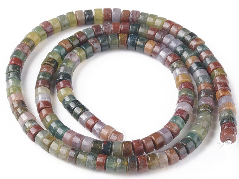 Achat 20 perles heishi naturelles 4 mm - Agate indienne