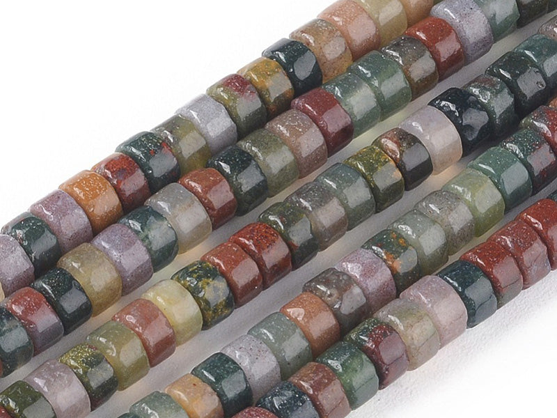 Achat 20 perles heishi naturelles 4 mm - Agate indienne
