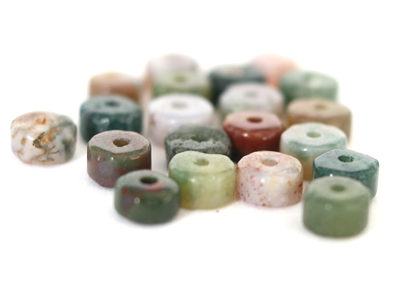 achat 20 perles heishi naturelles 4 mm - Agate indienne