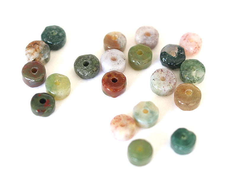 achat 20 perles heishi naturelles 4 mm - Agate indienne