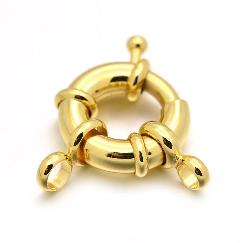 Achat Fermoir à anneau à ressort - 17 x 6 mm -  doré à l'or fin 18K