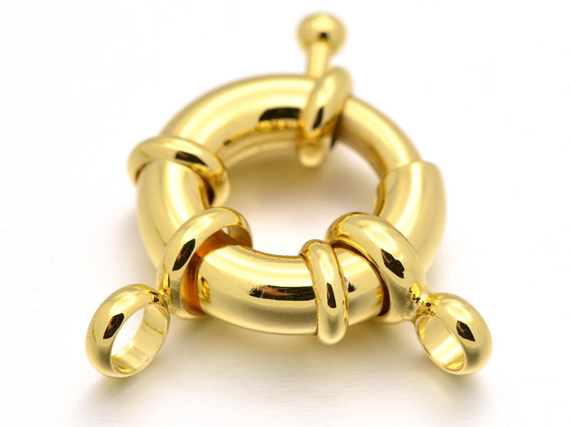 Achat Fermoir à anneau à ressort - 15 x 5 mm -  doré à l'or fin 18K