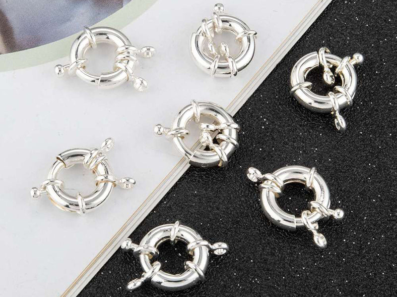 achat Fermoir à anneau à ressort - 15 x 5 mm -  flash argent 925