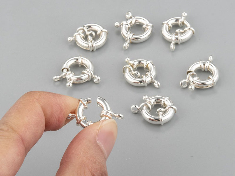 achat Fermoir à anneau à ressort - 15 x 5 mm -  flash argent 925