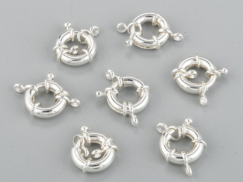 achat Fermoir à anneau à ressort - 15 x 5 mm -  flash argent 925