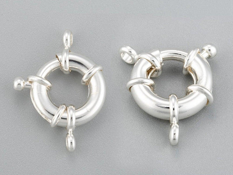 achat Fermoir à anneau à ressort - 15 x 5 mm -  flash argent 925