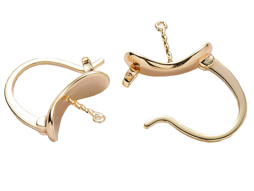 Achat Paire de boucles d'oreilles pour pierre ou perle - 17 x 14,5 mm - doré à l'or fin 18K