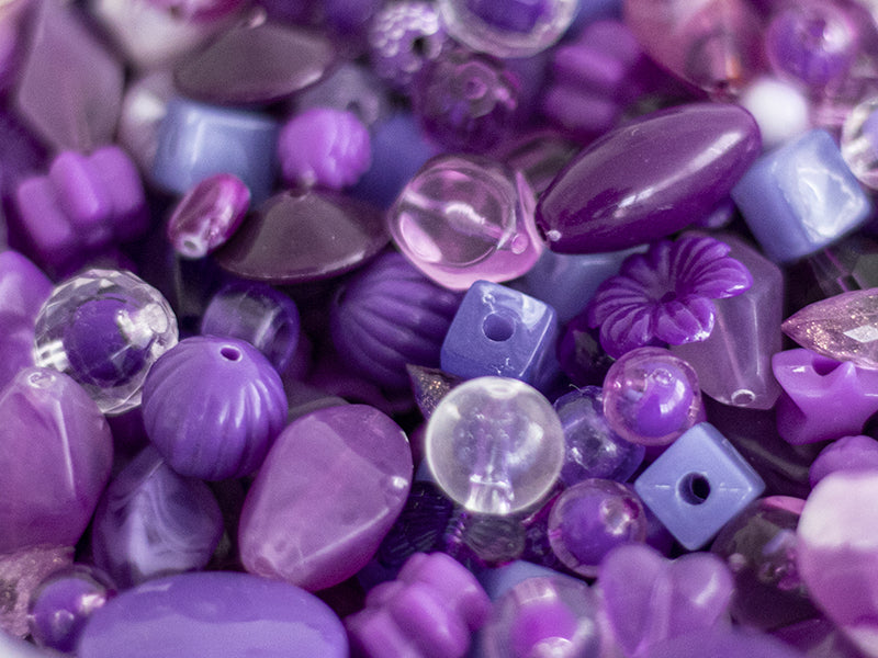 achat Pot de perles en plastique - nuances de violet