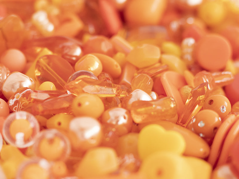 achat Pot de perles en plastique - nuances d'orange