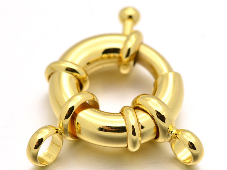 Achat Fermoir à anneau à ressort - 13 x 5 mm - doré à l'or fin 18K