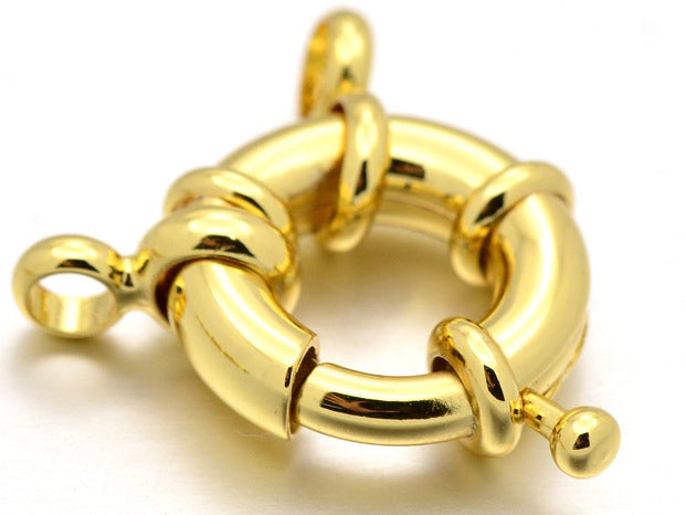 Achat Fermoir à anneau à ressort - 13 x 5 mm - doré à l'or fin 18K