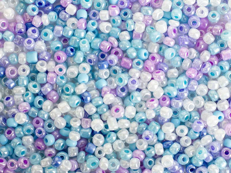 achat Pot de 60 grammes de perles de rocailles 3mm - nuances de bleu