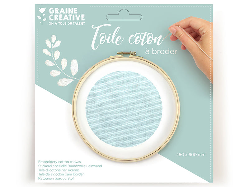 Achat Toile coton à broder - Vert d'eau 45 x 60 cm