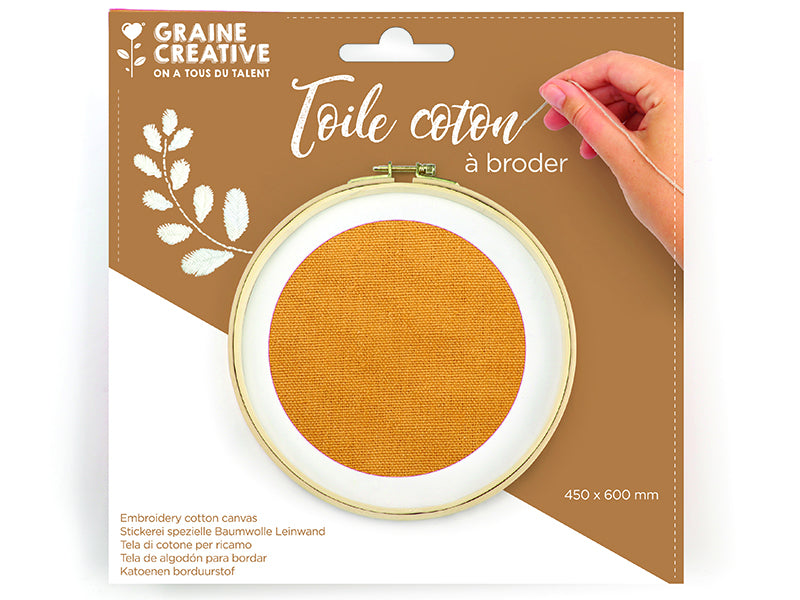 Achat Toile coton à broder - Camel 45 x 60 cm