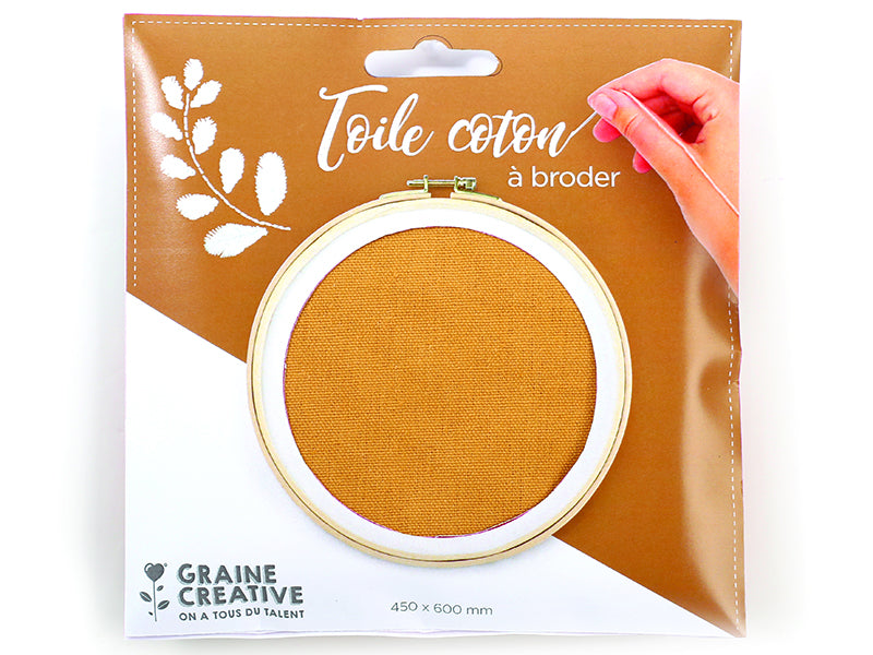 achat Toile coton à broder - Camel 45 x 60 cm