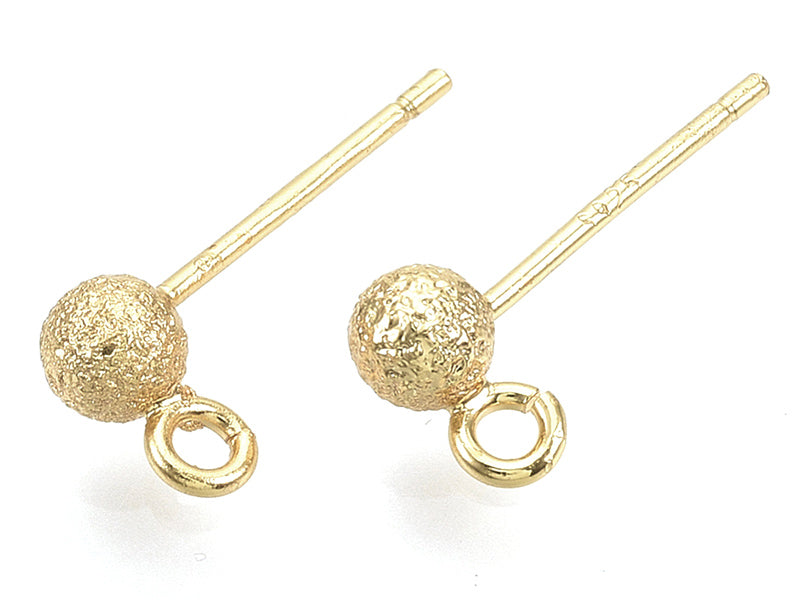 achat Paire de boucles d'oreilles puces petites boules 18K - doré à l'or fin
