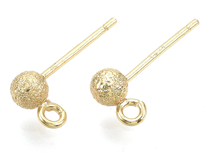 Achat Paire de boucles d'oreilles puces petites boules 18K - doré à l'or fin