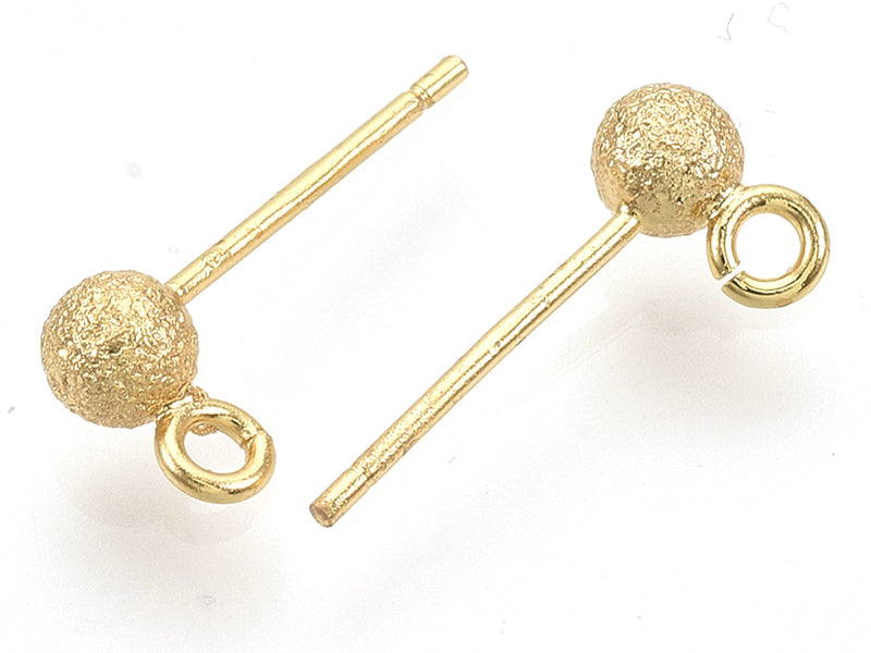 achat Paire de boucles d'oreilles puces petites boules 18K - doré à l'or fin