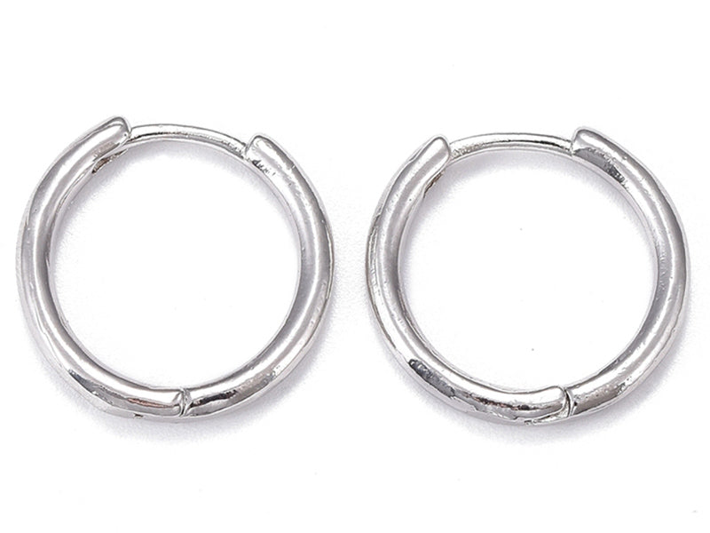 Achat Paire boucle d'oreilles créoles huggie  - flash platine - 17 mm
