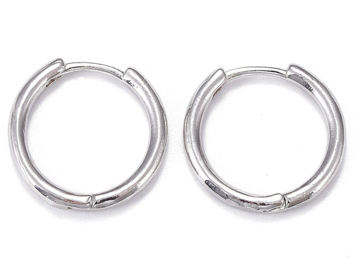 Achat Paire boucle d'oreilles créoles huggie  - flash platine - 17 mm