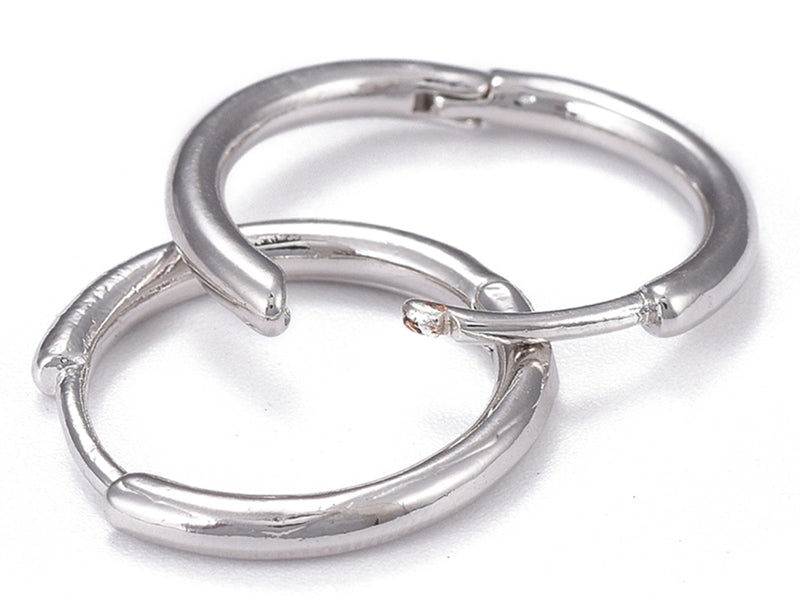 Achat Paire boucle d'oreilles créoles huggie  - flash platine - 17 mm