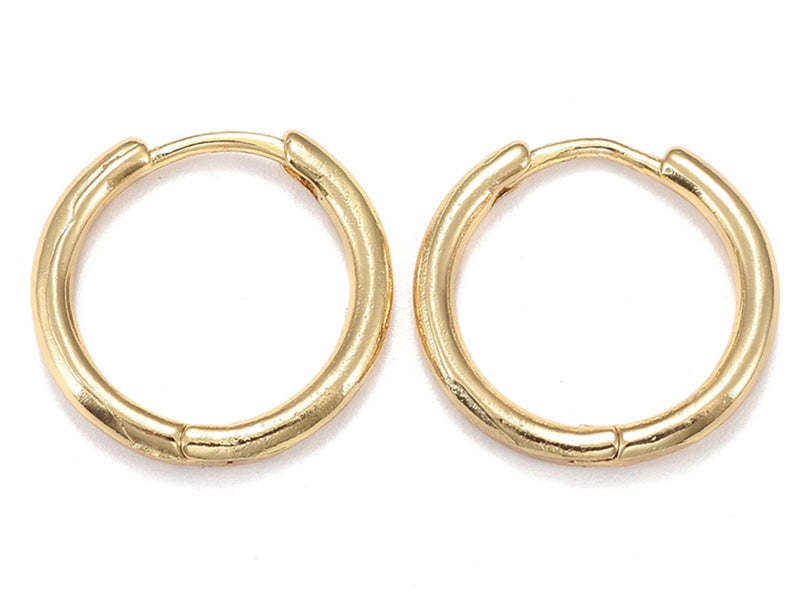Achat Boucles d'oreilles créoles huggie - doré à l'or fin 18K - 17 mm