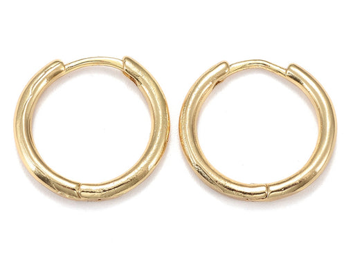 Achat Boucles d'oreilles créoles huggie - doré à l'or fin 18K - 17 mm