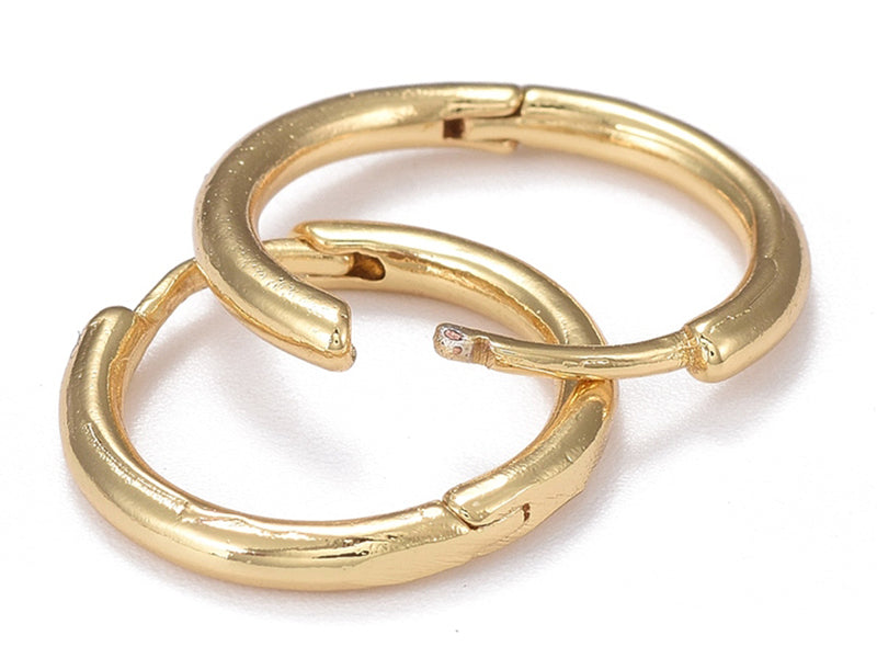 Achat Boucles d'oreilles créoles huggie - doré à l'or fin 18K - 17 mm