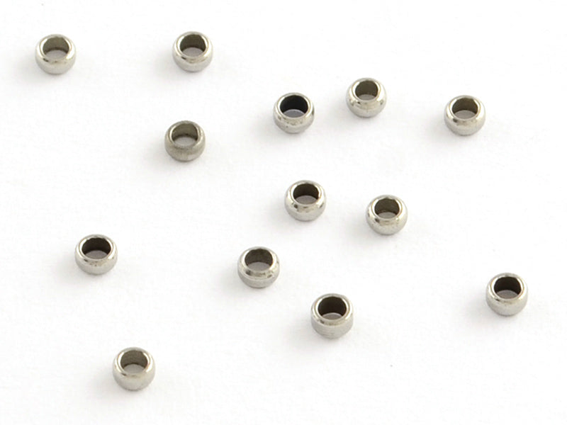 Achat 100 perles à écraser en acier inoxydable argenté - 2 mm