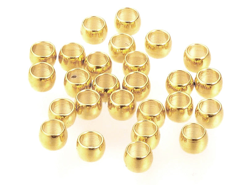 achat 100 perles à écraser en acier inoxydable doré - 2 mm