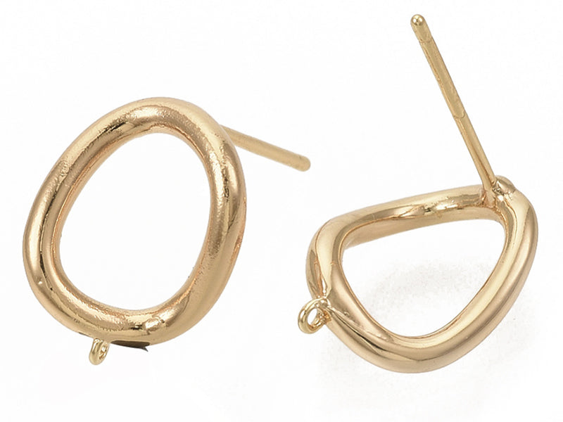 achat Paire de boulcles d'oreilles cercle - doré à l'or fin 18K - 13 mm