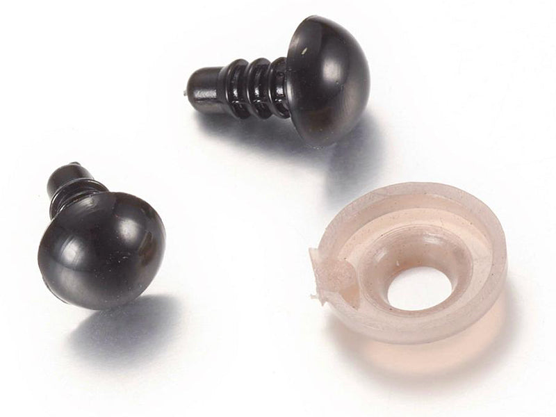 Achat 5 paires d'yeux de sécurité à clipser pour peluches ou amigurumi - 8 mm
