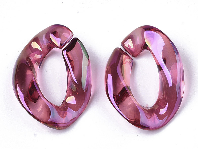 achat 50 maillons en plastique 22 x 16 mm - à connecter pour création de chaîne - transparent irisé