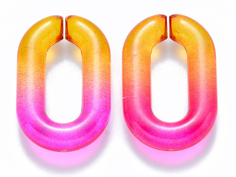 Achat 50 grands maillons en plastique 31 x 19 mm - à connecter pour création de chaîne - dégradé rose et orange