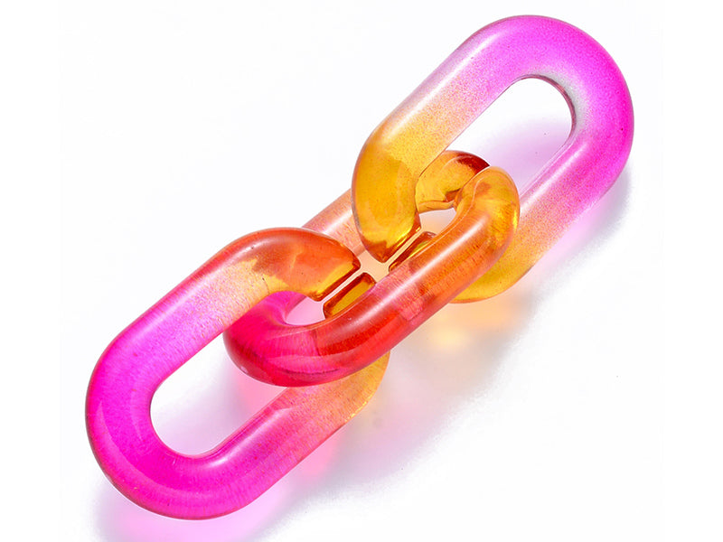 achat 50 grands maillons en plastique 31 x 19 mm - à connecter pour création de chaîne - dégradé rose et orange