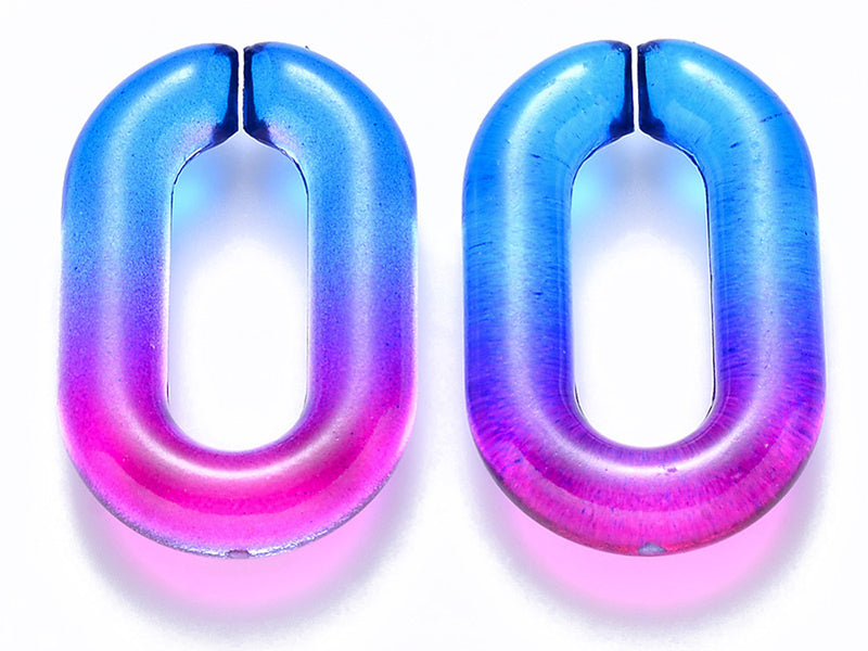 achat 50 grands maillons en plastique 31 x 19 mm - à connecter pour création de chaîne - dégradé bleu et violet