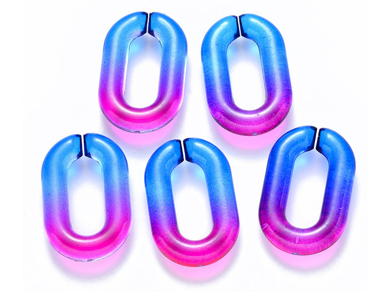 achat 50 grands maillons en plastique 31 x 19 mm - à connecter pour création de chaîne - dégradé bleu et violet