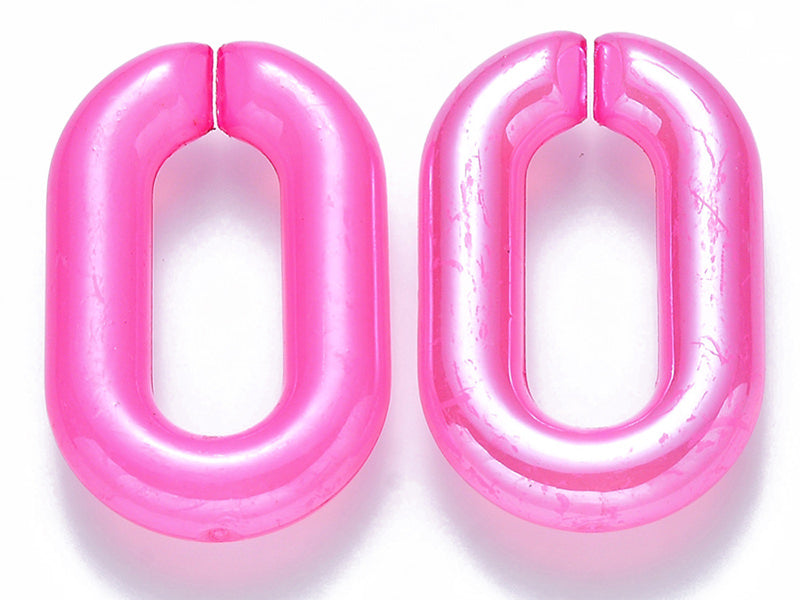 Achat 50 grands maillons en plastique 31 x 19 mm - à connecter pour création de chaîne - mix multicolore transclucide