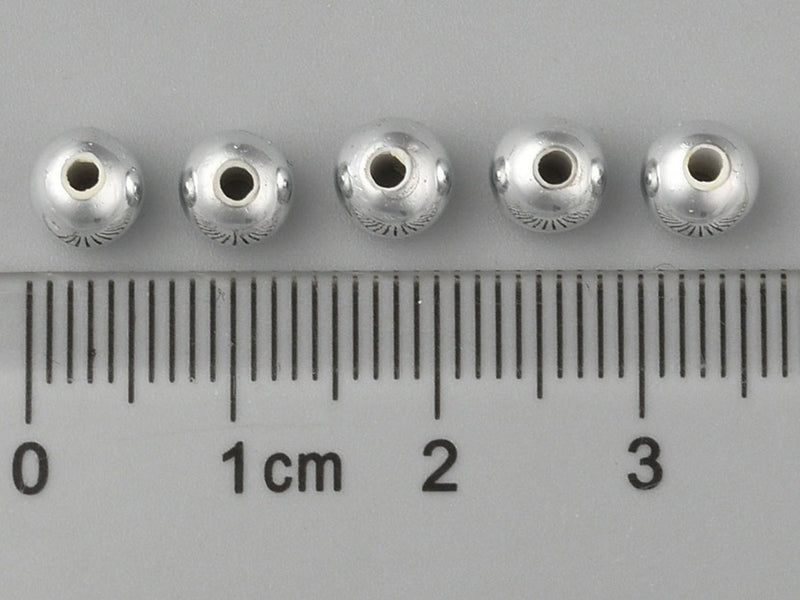 achat 100 perles en plastique rondes - 6 mm - argenté
