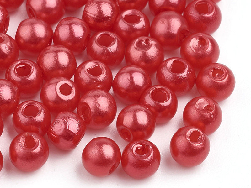 achat 100 perles en plastique rondes imitation perles de culture - 6 mm - multicolore