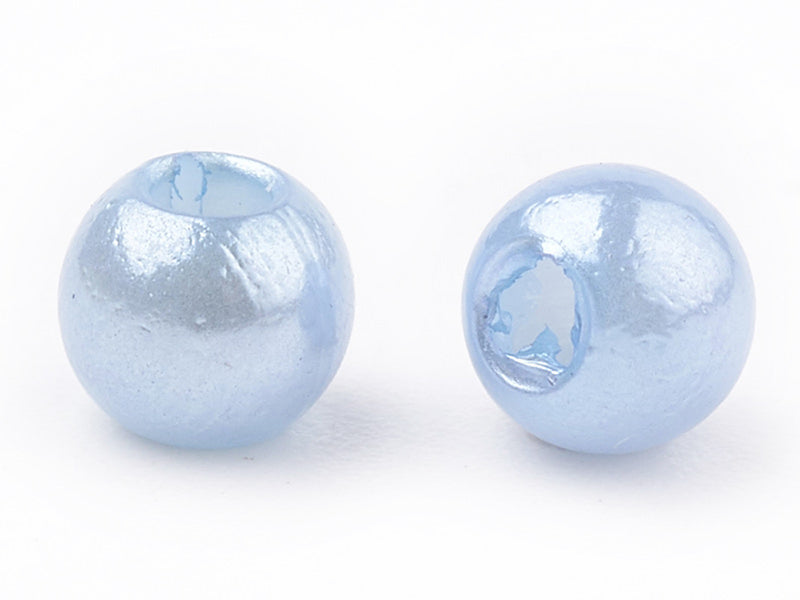 Achat 100 perles en plastique rondes imitation perles de culture - 6 mm - bleu pâle