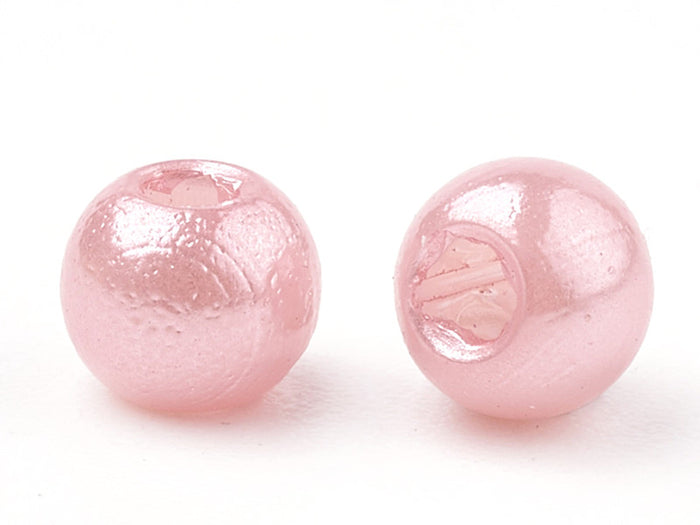 Achat 100 perles en plastique rondes imitation perles de culture - 6 mm - rose pâle