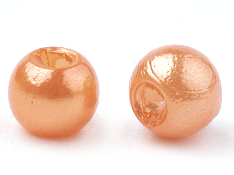achat 100 perles en plastique rondes imitation perles de culture - 6 mm - orange