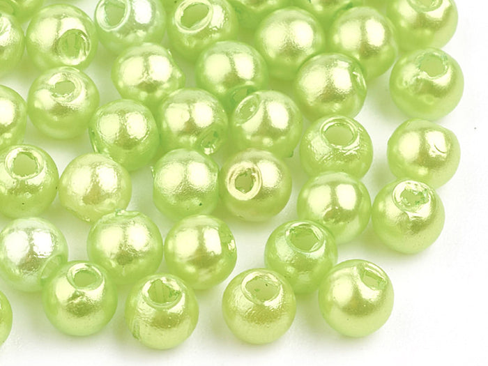 Achat 100 perles en plastique rondes imitation perles de culture - 6 mm - vert