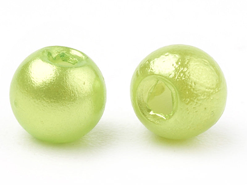 Achat 100 perles en plastique rondes imitation perles de culture - 6 mm - vert