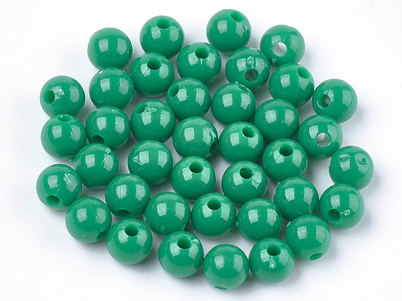 Achat 100 perles en plastique rondes 6 mm - vert sapin
