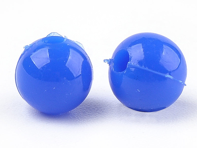 achat 100 perles en plastique rondes 6 mm - bleu foncé