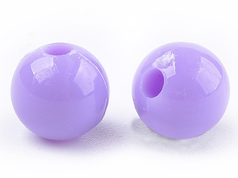 achat 100 perles en plastique rondes 6 mm - violet / mauve