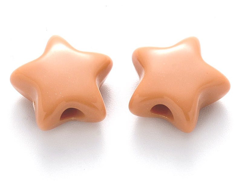 Achat 50 perles en plastique - étoile 15 mm - orange terracotta