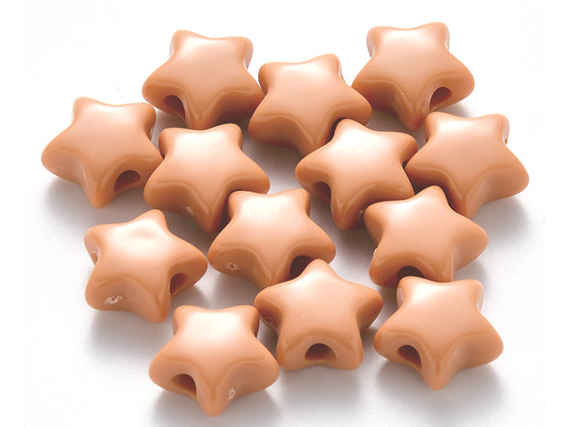 achat 50 perles en plastique - étoile 15 mm - orange terracotta